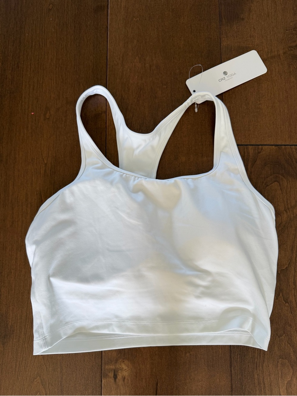 CRZ YOGA White Racerback Sports Bralette